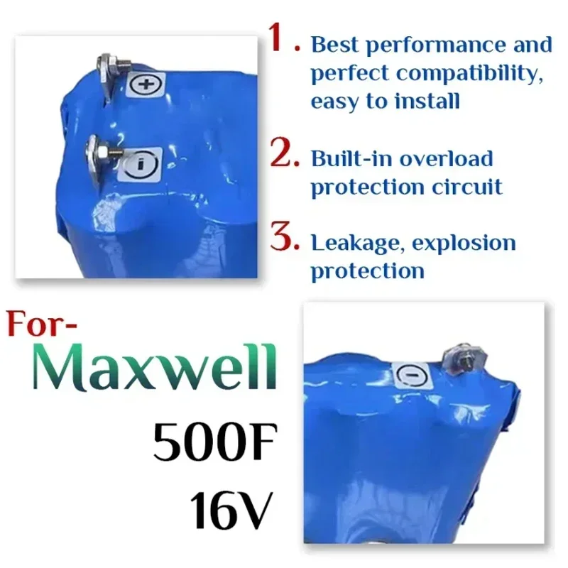 16V 500F per-MG Maxwell Super Farad condensatore raddrizzatore per auto 2.7V 3000F condensatore Audio batteria di alimentazione stabilizzata per auto