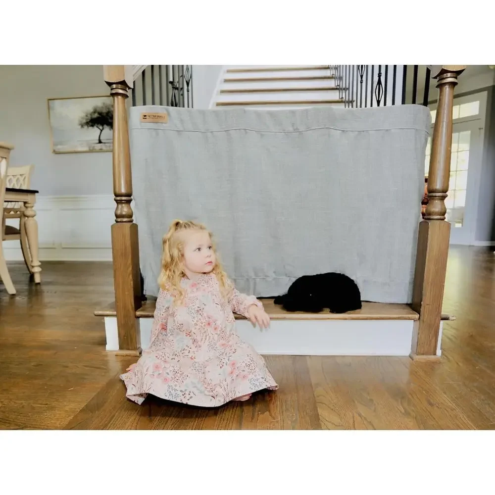 

Adjustable Fabric Baby Gate for Stairs, 42-52 Wide, 32 Tall, No Drill, Climb-Proof, Washable, Grey