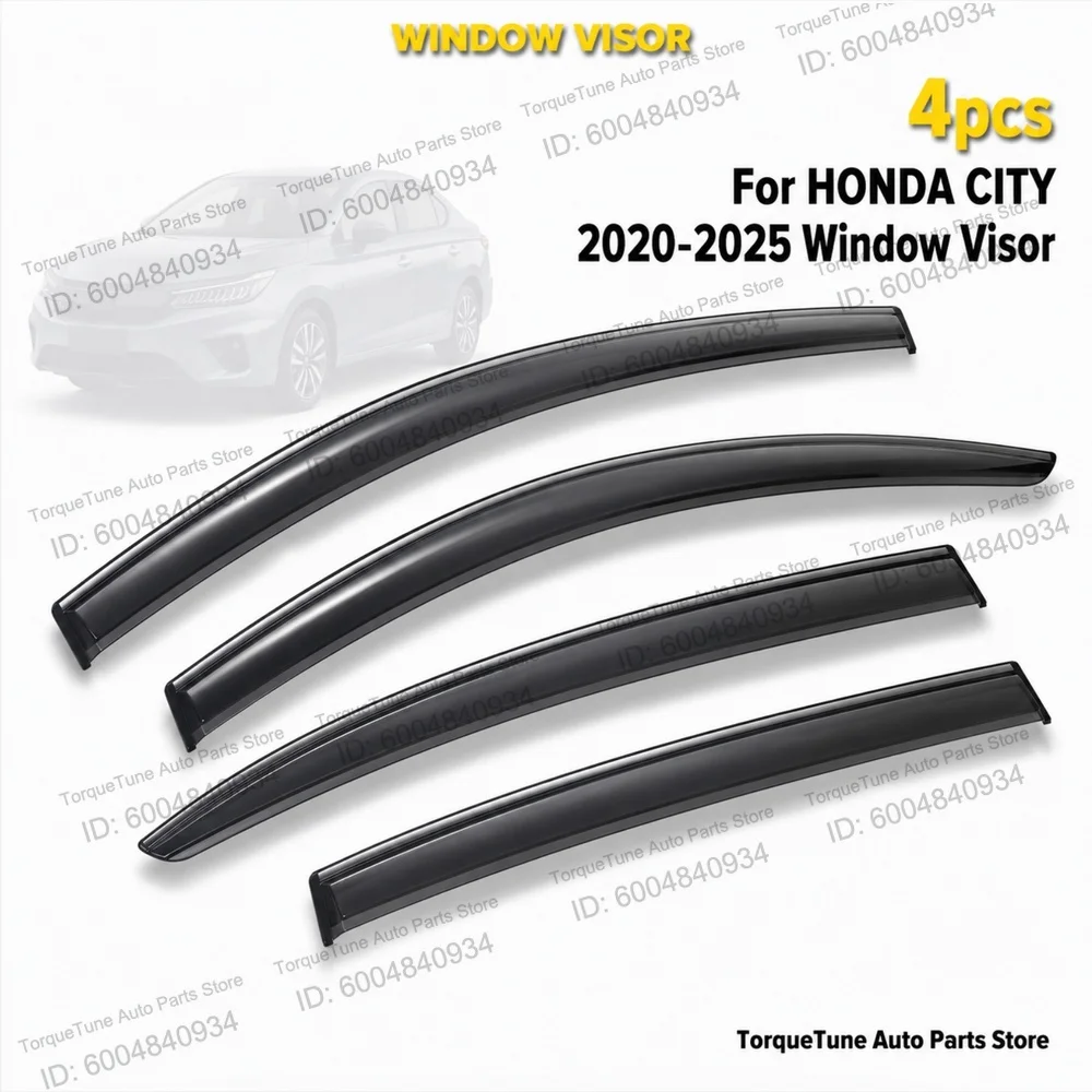 Premium Unbreakable PC Injection Easy Installation Window Visor Wind Deflector For HONDA CITY 2020-2025 Direct Fit Sun Visor