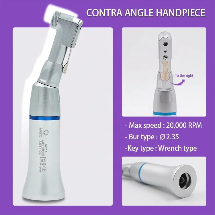 den tal Low Speed Handpiece Set 4 Holes with Contra Angle Straight Handpiece Air Motor