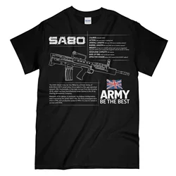 SA80 BRITISH ARMY Printed Men T-Shirt Short Sleeve Casual Men's Clothing