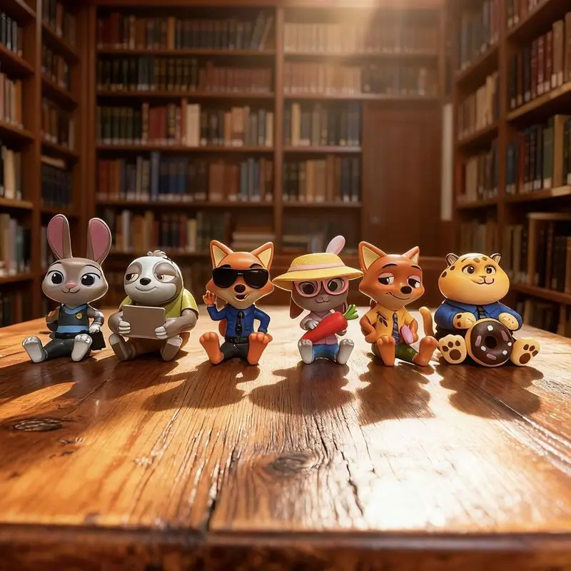 6個セット ディズニー ズートピア2 新作 ハンドメイド 警察官 ジュディ・フォックス ニック ブラインドボックス トレンド プレイドール 車 コレクション おもちゃ ギフト