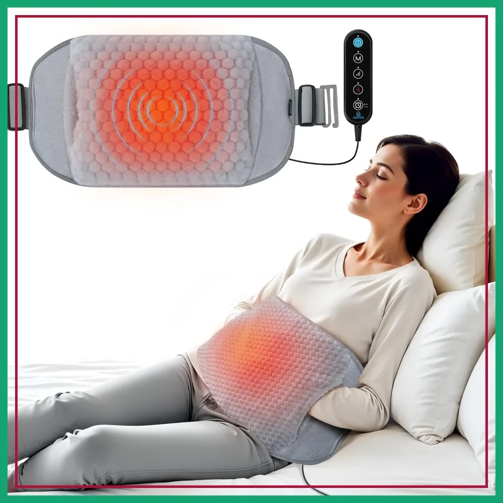 

Heating Pad with Massager for Back Pain, Extra Large Size, Auto Shut Off, 3 Vibration Modes, Corded Heated Waist Belt
