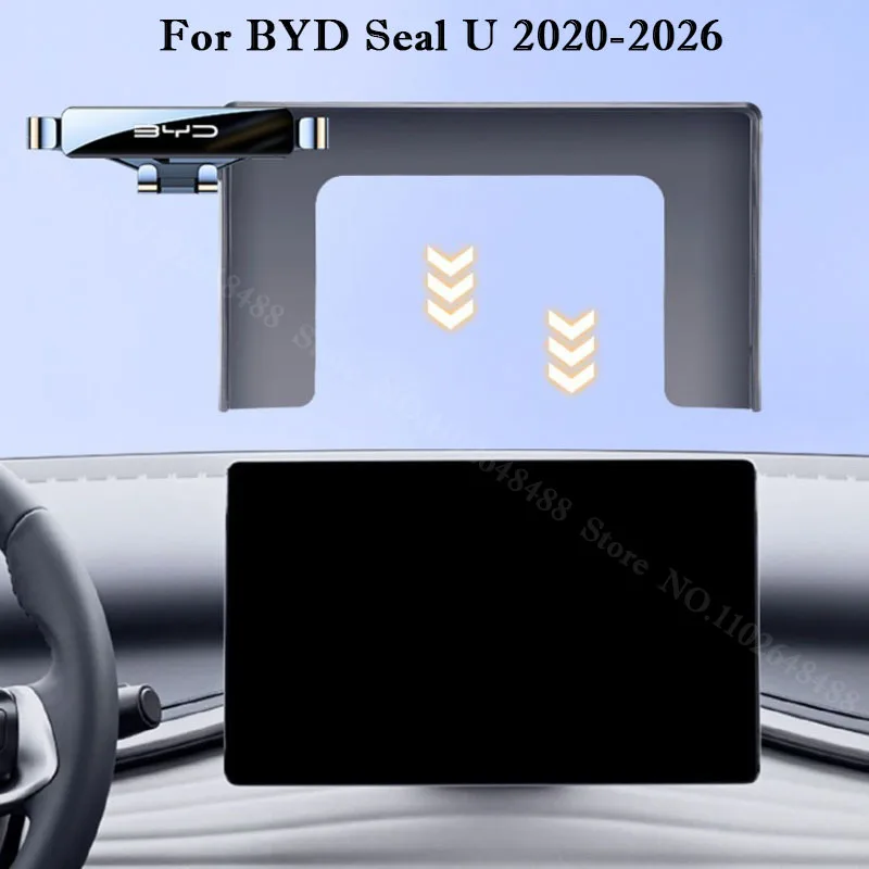 Suporte para Celular com Carregamento Sem Fio Dedicado para Tela de Navegação Automotiva BYD Seal U 2020-2026 - Acessórios Internos