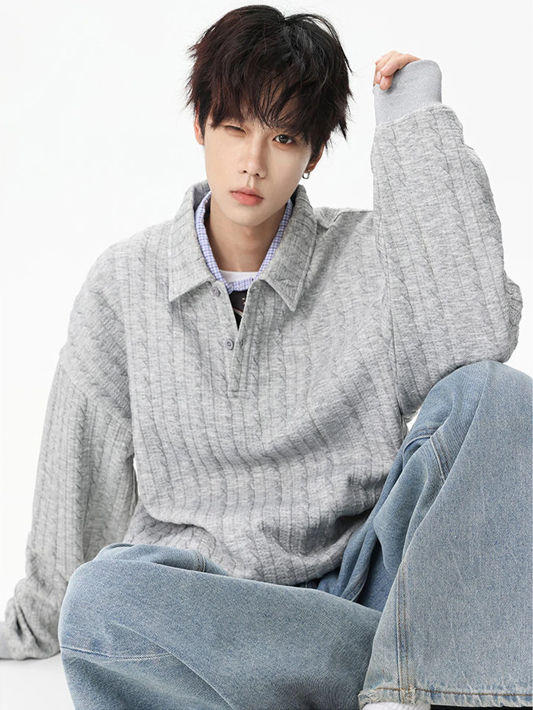 

Loose Fit Ne Sweatirt for Men Autumn Casual Sle Inner Wear Base irt Polyester Spandex Blend Long Sve