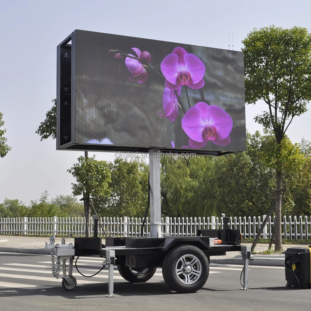 Outdoor P4 P5 P6 Led Digital Sign Board Led Big Screen Trailer Mounted Folding Mobile Billboard Screen