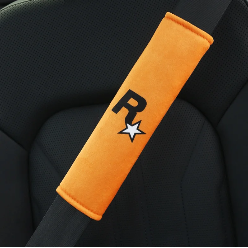 Trend R Star Car Seat Belt Leather Soft Shoulder Cover Thickened Car Insurance Comfortable Leather Belt Decorative Cover