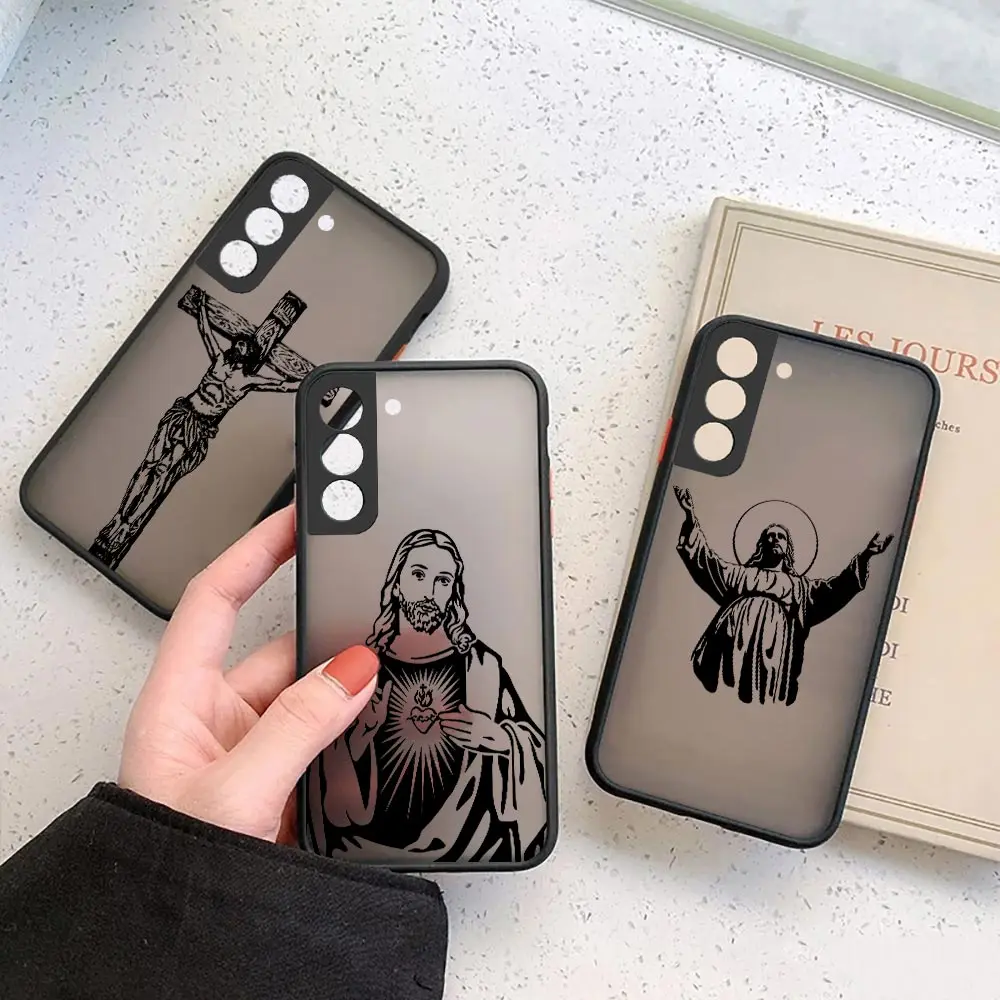 

Faith Christian Religious Jesus Matte Phone Case For Samsung Galaxy S23 S22 S21 S20 Ultra FE S11 S11E S10 S9 S8 Plus Lite Cover