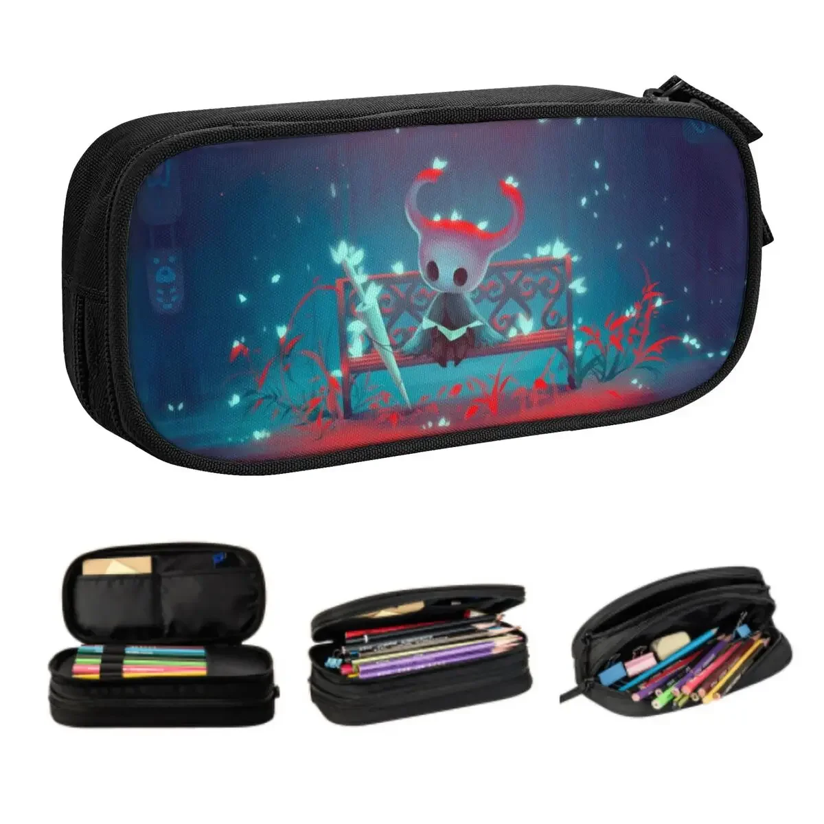 Custom Hollow Knight Game Poster Cute Pencil Cases Girls Boys Large Capacity Pencil Bag Students Stationery