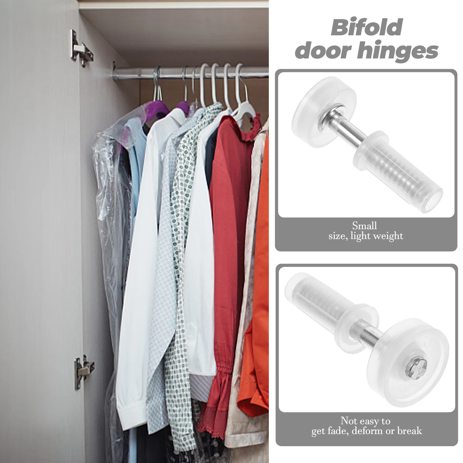 

4Pcs Bifold Door Hinges Durable Stainless Steel Hardware Easy Installation Closet Repair Bifold Closet Door Hardware