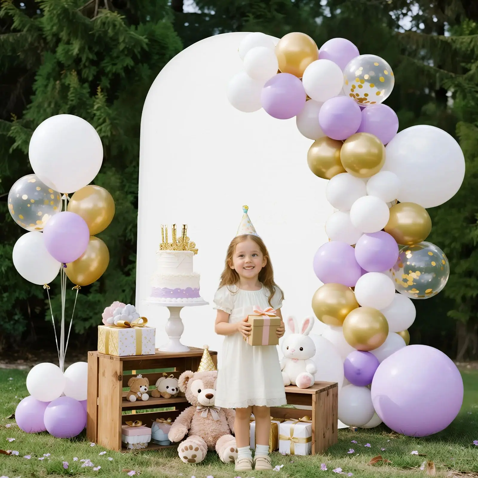 7.2 X 4 ft Stable Structure Easy Assembly Gold Metal Arch Backdrop Stand 1 Piece Wedding Arch