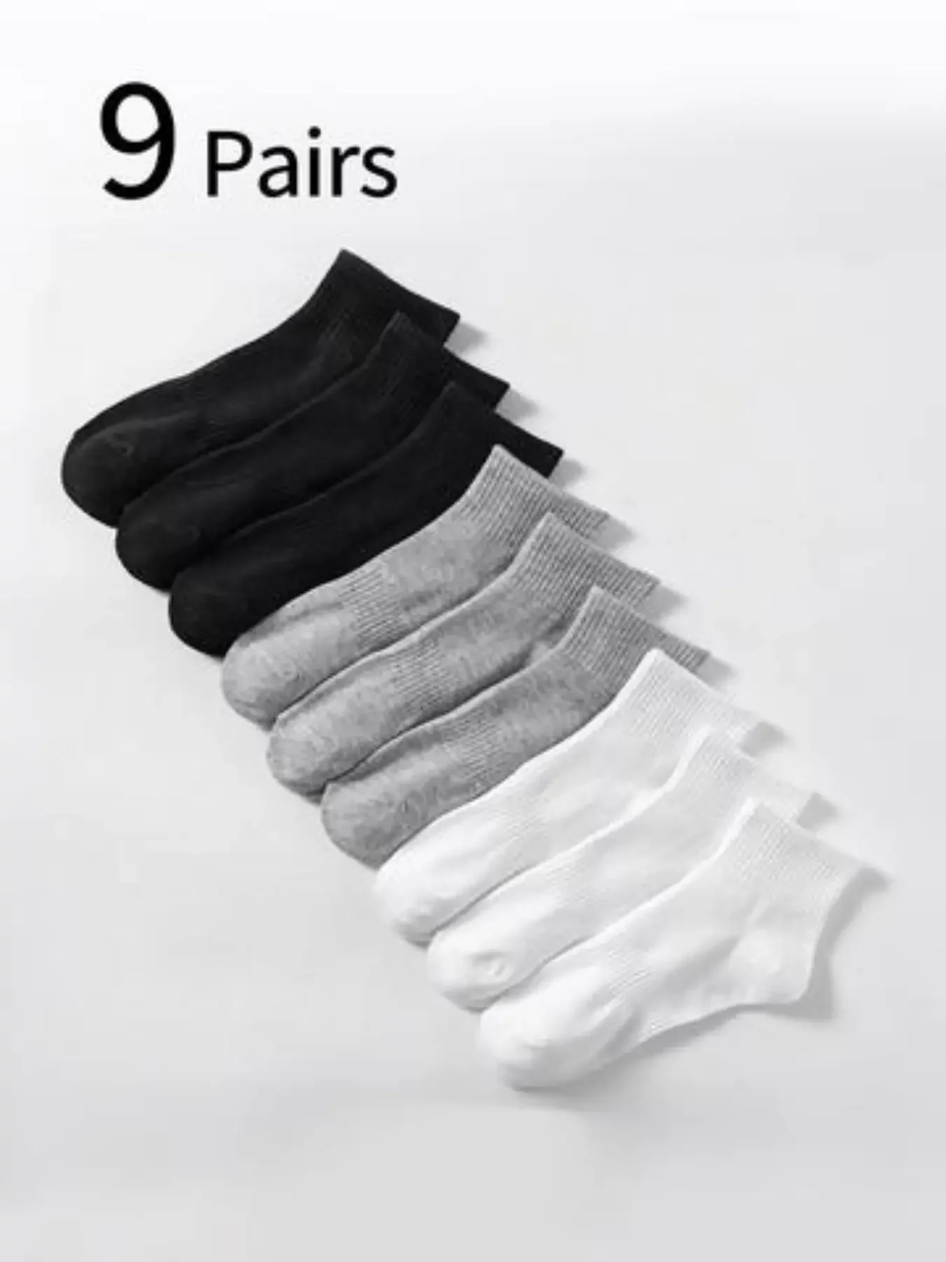 9 Pairs Women's Low Top Short Socks, Unisex Comfortable Soft Casual Socks, Youth School Sports Athletic Socks, All Seasons