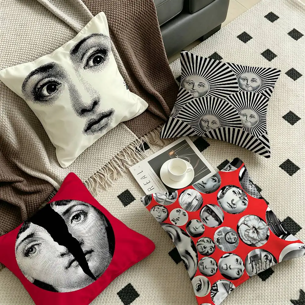 Face Art P-Piero F-Fornasetti Pillow Gifts Home Office Furnishings Bedroom Sofa Car Cushion Cover case 45x45cm