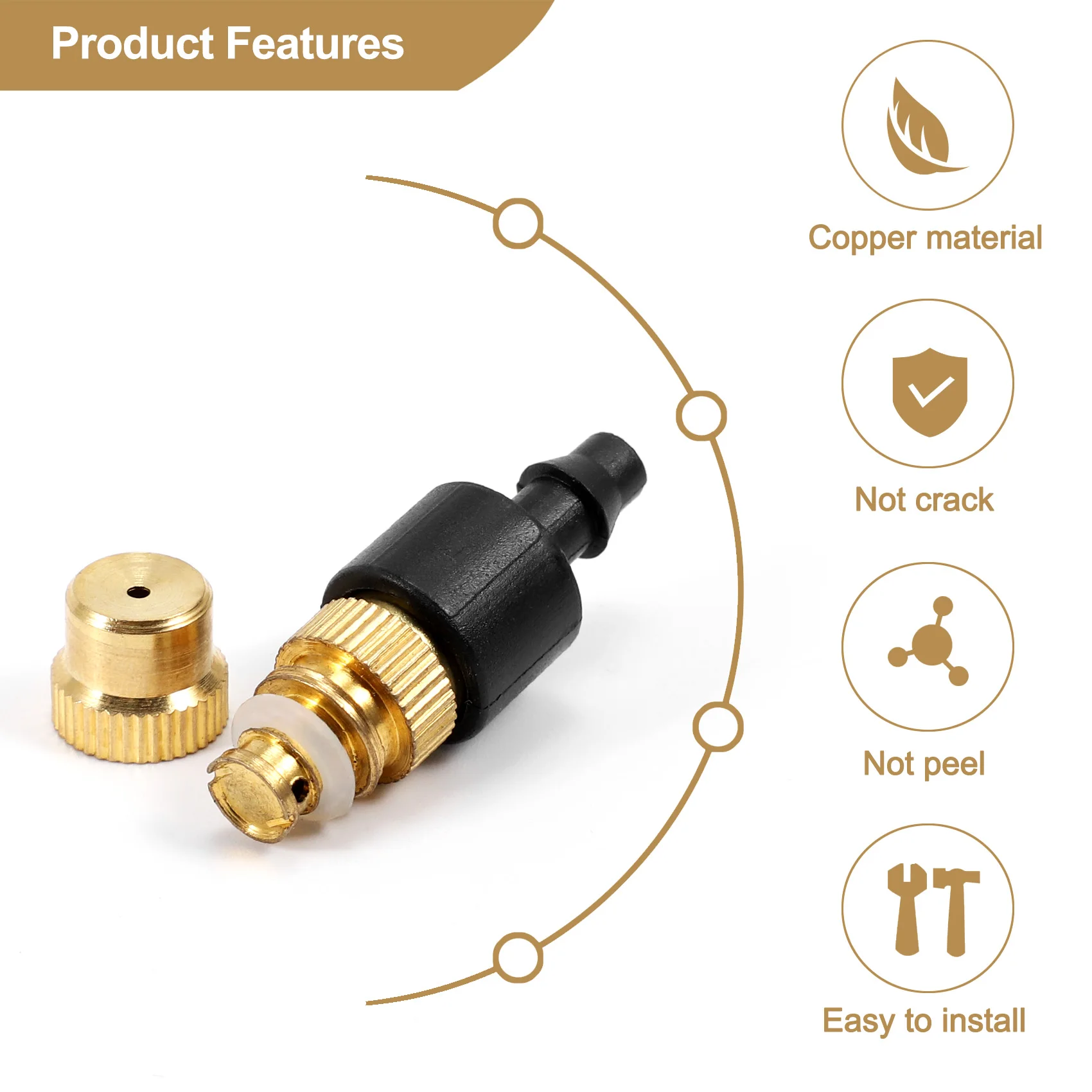 

AA50-10 Pcs Adjustable Misting Nozzle For Gardening Sprinkle Brass Watering Sprinkler Sprayer For Irrigation System