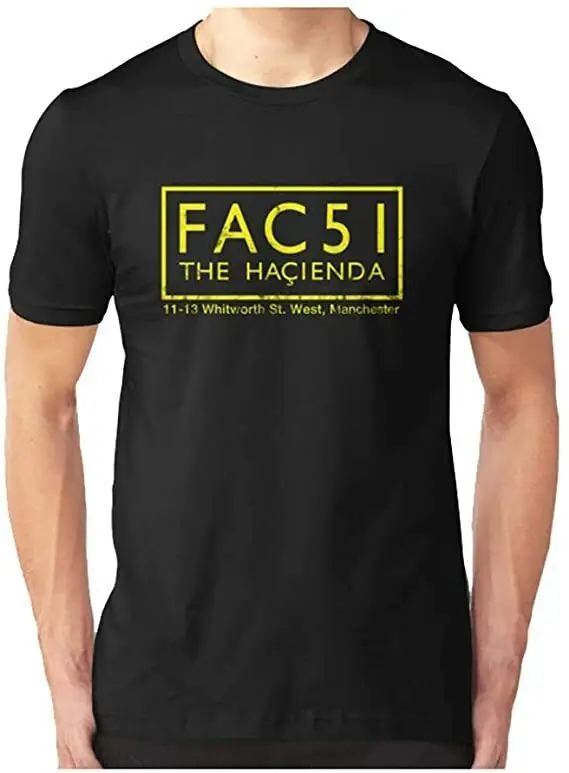 FAC 51 T-SHIRT RAVE HACIENDA FACTORY RECOR DANCE MUS JOY HAPPY Size S-5XL