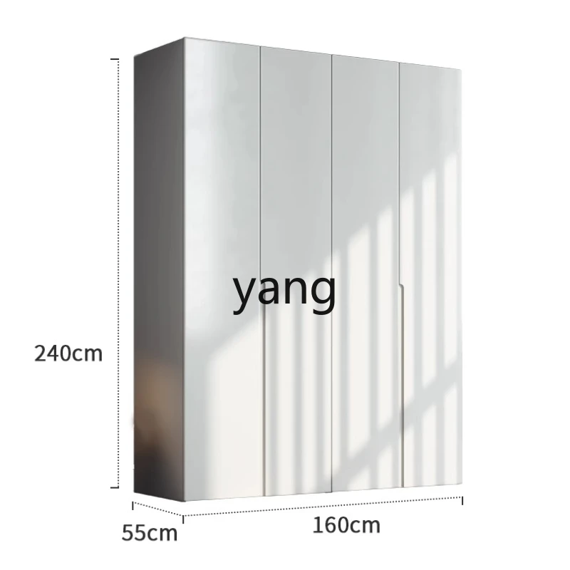 

YJQ all solid wood oak wardrobe home bedroom modern simple white swing door large wardrobe assembly