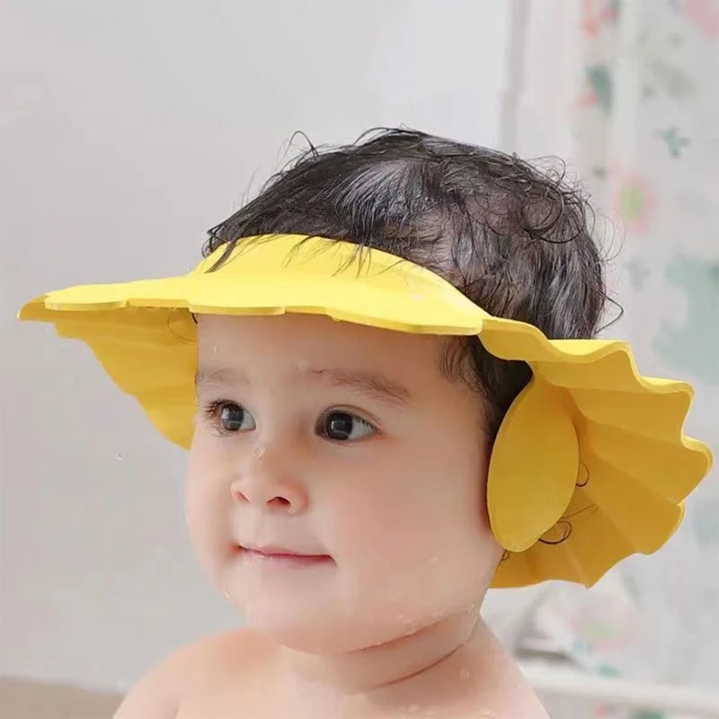 Touca banho para bebê, touca banho para cabeça, viseira para lavar o cabelo, ajustável, seguro, shampoo, banho para banho