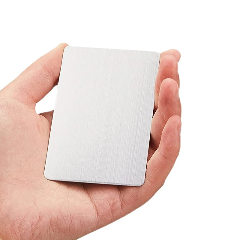 

1/5Pcs 0.5mm Stainless Steel Metal Business Cards Blank Name Card Laser Engraving for DIY Gift Cards