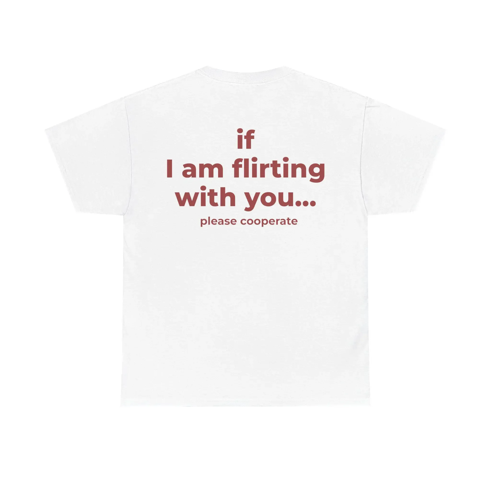 If I Am Flirting with You Please Cooperate Letter Printed Funny Trendy Creativity T-Shirt Women's Short Sleeve Summer