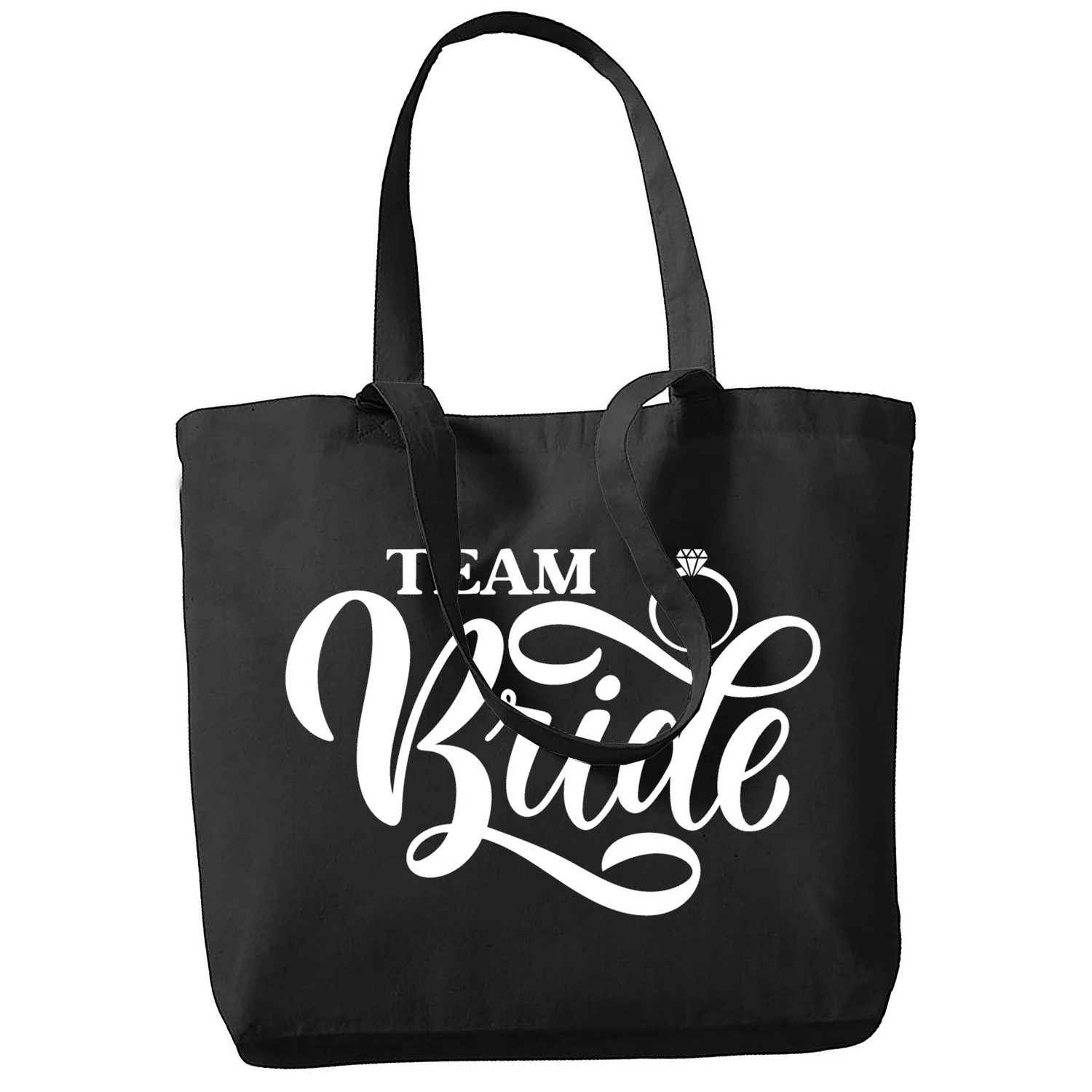 Team Bride Bachelorette Party Friends Bridesmaid Wedding Party Shopping Bag Print Original Design Fashion Travel Canvas Bags