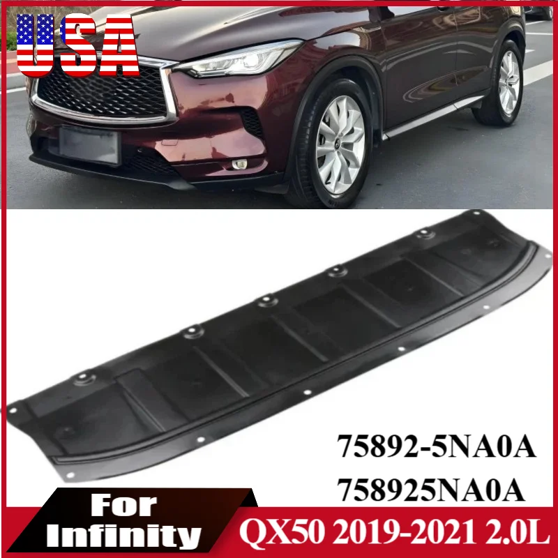 

75892-5NA0A Front Engine Under Cover Splash Shield For INFINITI QX50 2019-2021 2.0L Lower Engine Splash Shield Mud Guard Plate