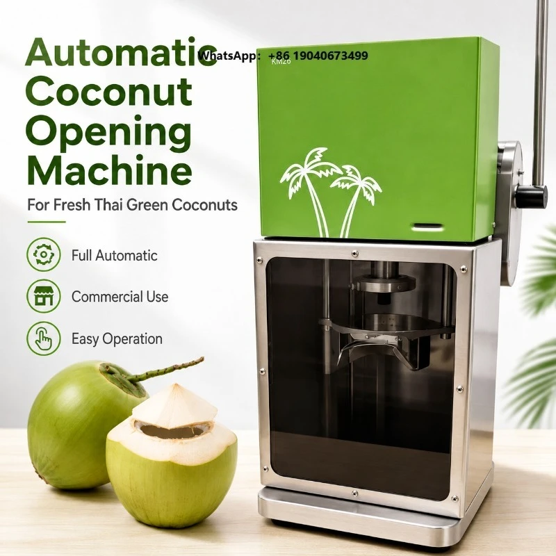 Automatic Coconut Opening Machine 10-18pcs/min 304 Stainless Steel Young Green Coconut Drilling Cutter for Commercial Use XH