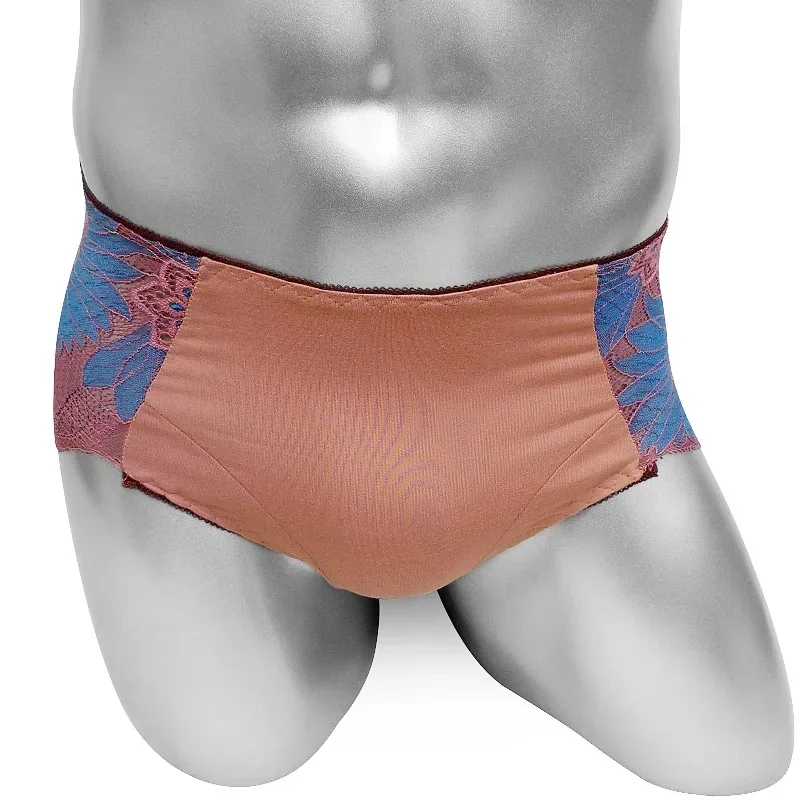 Men's Sexy Floral Lace Patchwork Briefs Underwear Super Low Rise Sissy Bikini Lingerie Soft Breathable Fashion Panties