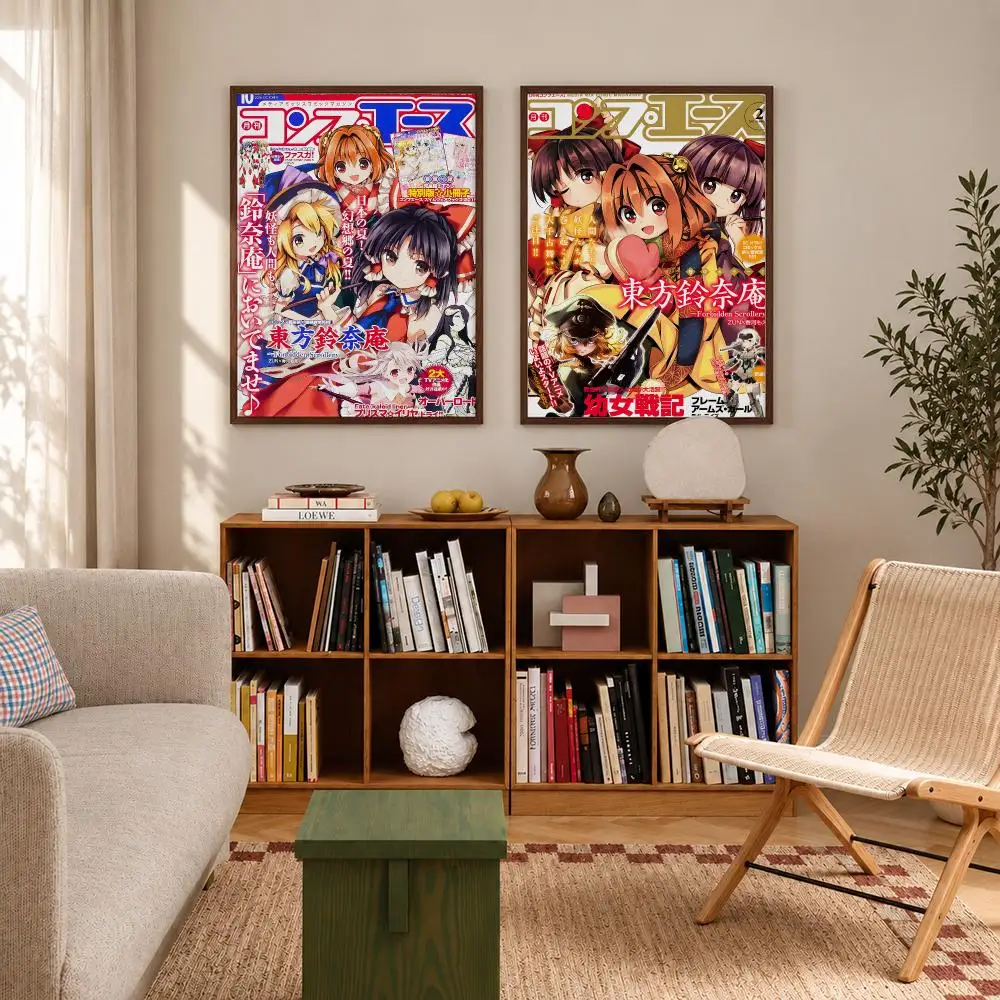 Colorful Fantasy Bullet-Hell Game Touhou Project Poster Self‑Adhesive Waterproof Poster Sticker Wall Art Home Decor