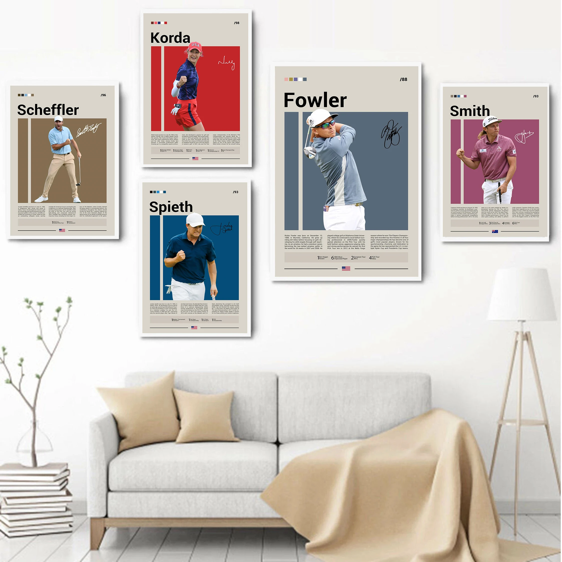 الأسطوري برو لاعب الغولف سوينغ الملصقات PGA جولة بطل يطبع الرياضة Seve Ballesteros حائط لوح رسم صورة ديكور غرفة المنزل