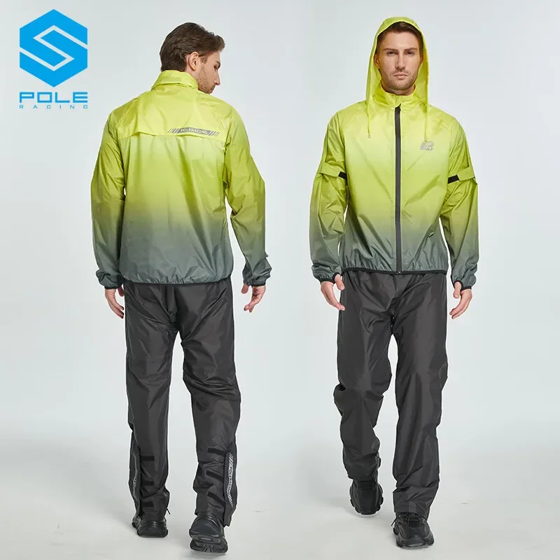 POLE Motorcycle Split Raincoat Breathable Lightweight Motocross Rainstorm Prevention Jacket Rain Pants Men Moto Riding Raincoat