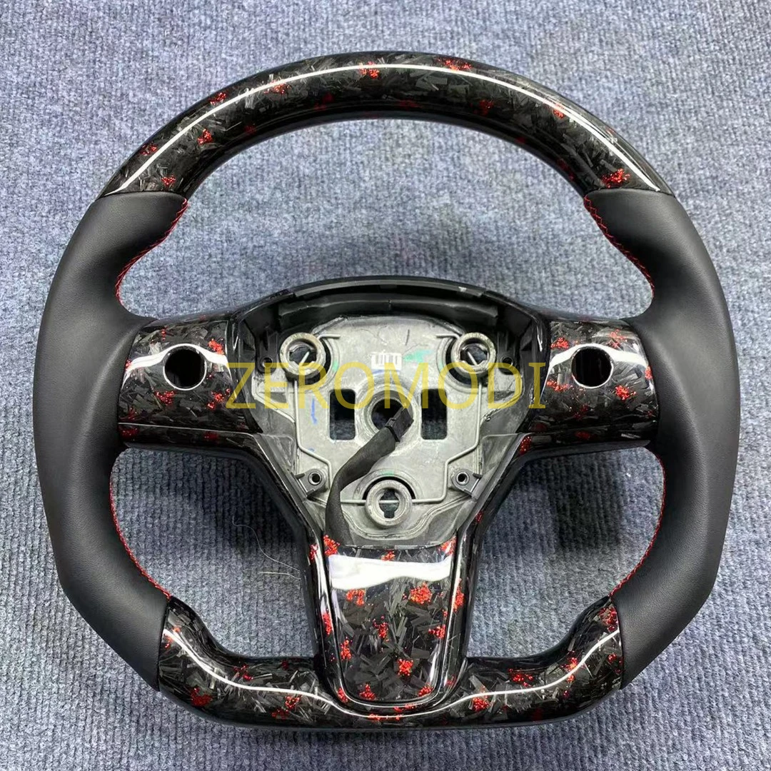 

Руль из матового углеродного волокна для Tesla Model 3, модель Y 2016 2017 2018 2019 2020 2021 2022, алькантара на заказ