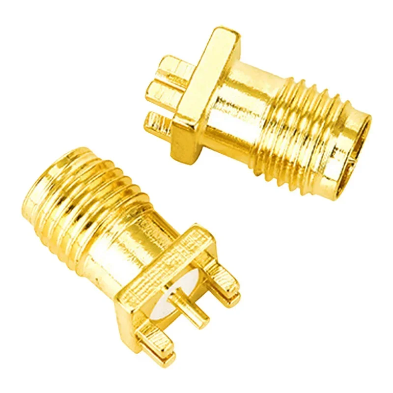 Gold-Plated RF Coaxial Connector SMA-KE PCB Mount 0.8mm Spacing Straight Brass Adapter