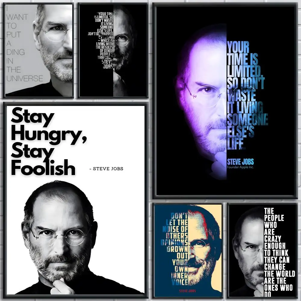 Iconic Celebrity Steve Jobs Poster HD Self-Adhesive No Residue After Removal Ideal for All Kinds of Wall Decor