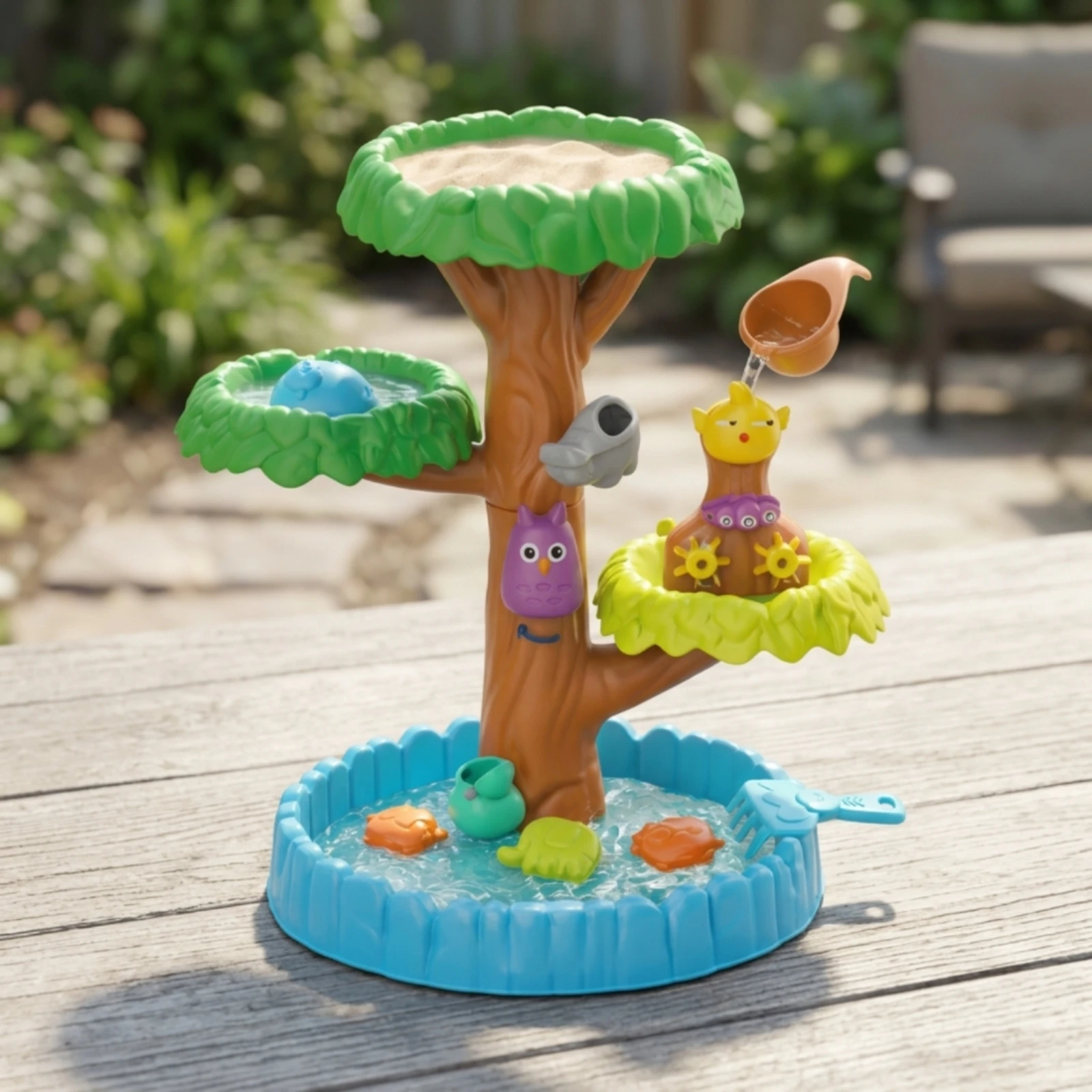 砂と水遊びテーブル-木型砂と水遊びテーブルセット-屋外用おもちゃ-幼児向け、裏庭、庭園用