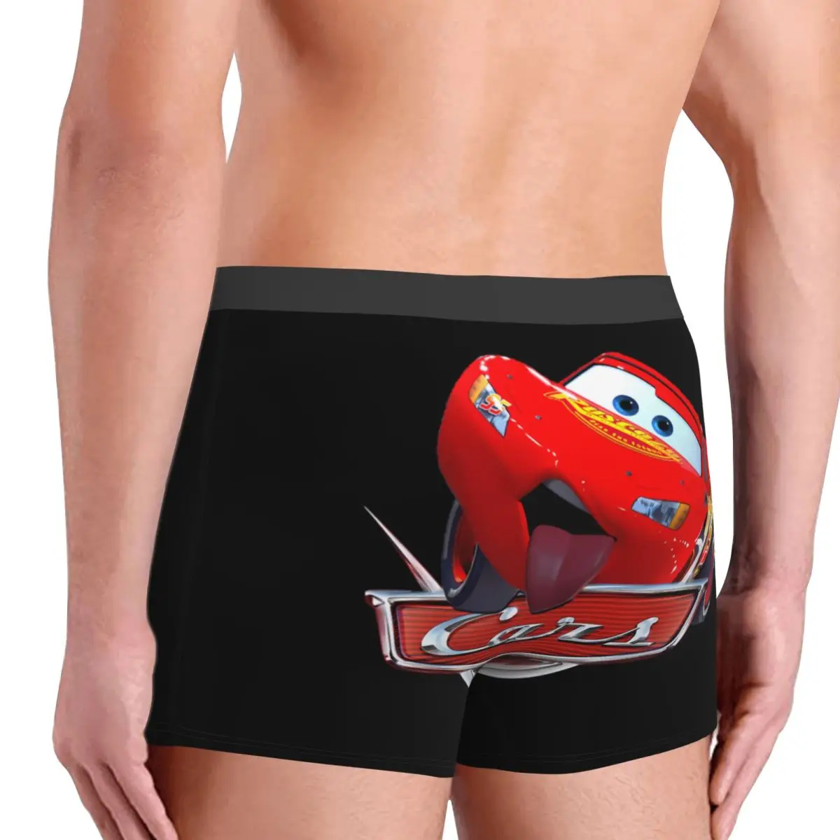 Dessin animé personnalisé foudre Mcqueen voitures Boxer Shorts hommes impression 3D mâle respirant culotte de sous-vêtements slips