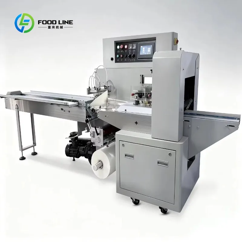Customized High-Speed Automatic Plastic Pneumatic Pillow Packaging Machine with PLC Control and Motor for Food & Snacks Bags
