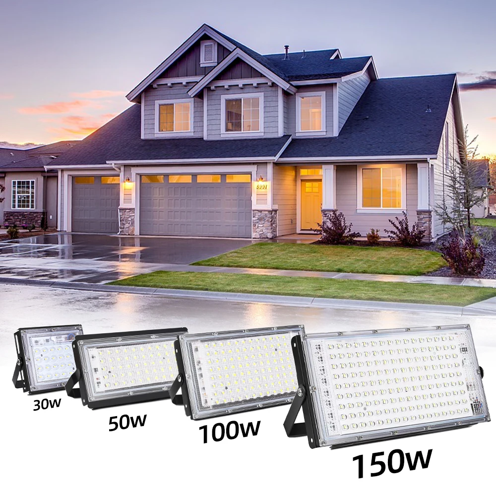 

Outdoor LED Flood Light 50W 100W 150W 220V Foco LED Exterior Rflector Waterproof Floodlight Spotlight For Garden Terrace House