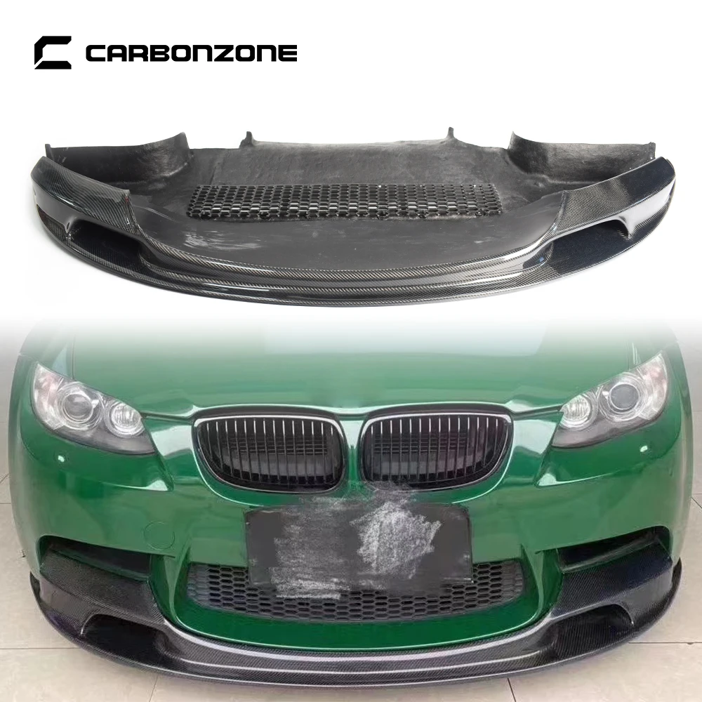 Real Carbon Fiber Front Bumper Lip for BMW M3 E92 V Style Car Splitter Body Kit Accessories Tool