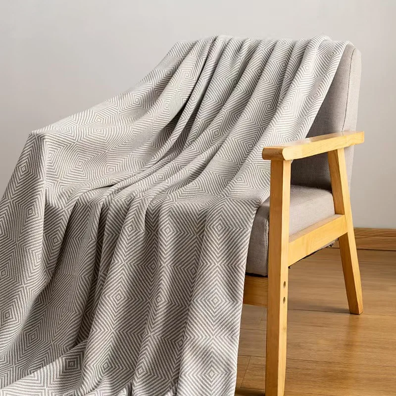 2025 New Blanket Living Room Nap Sofa Blanket Bedside Towel Office Aviation Blanket Paper Pattern Fish Bone Pattern