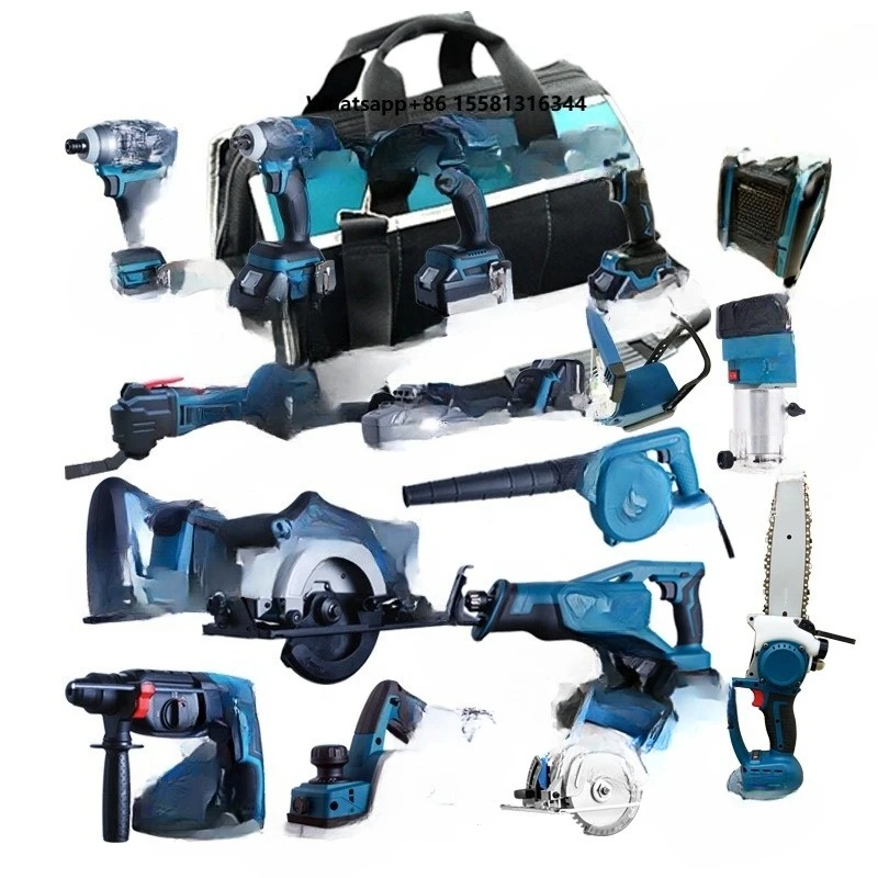 Electric Tools Set 15 in One Brushless Combo Kits 15-piece 20v Lithium Ion Cordless Tools