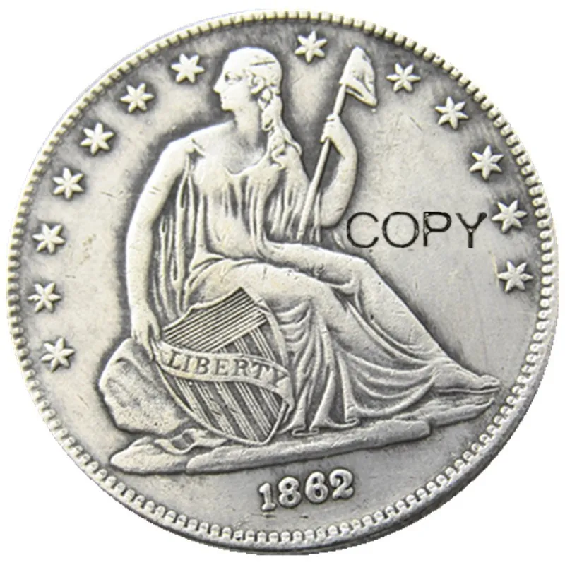 US 1862 Liberty Seated Half Dollar Silver Plated Copy Coins