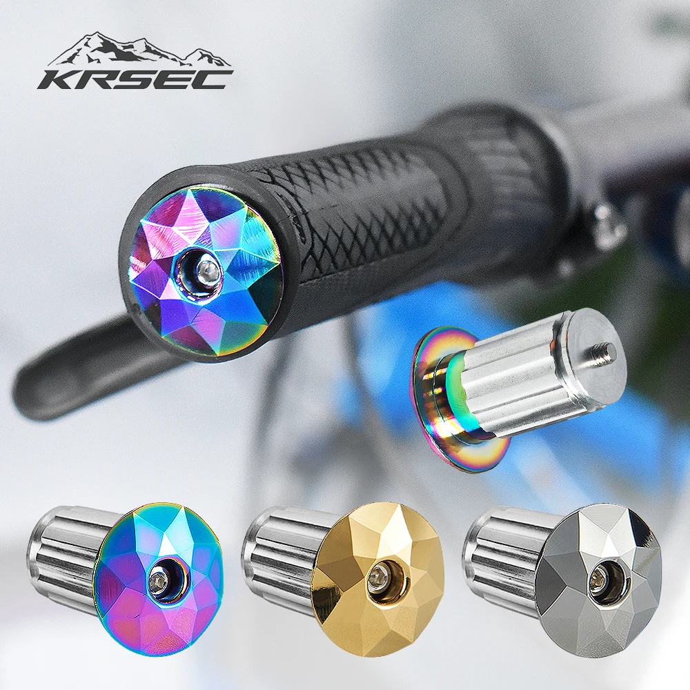 KRSEC MTB, tapones de extremo de manillar de bicicleta de carretera, aleación de aluminio, tapa de extremo de barra de mango Polyg, agarre de bicicleta, cubierta multicolor, accesorio de bicicleta