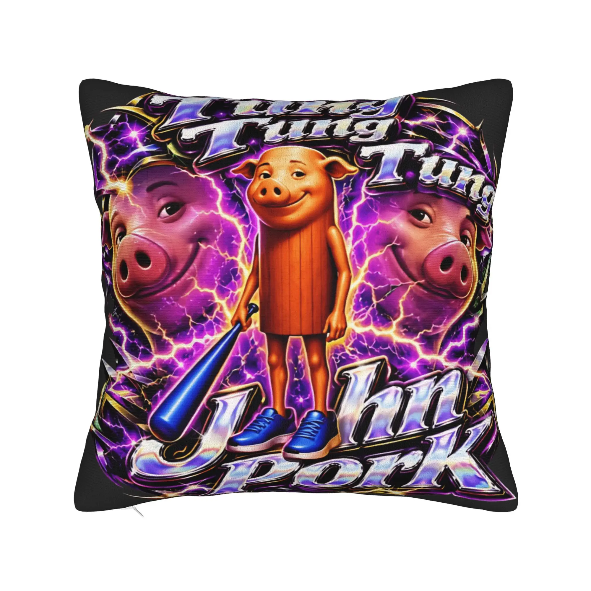 Tung John Pork is Calling Y2K Bootleg Dih Meme Pillow Cover  Fashion Pillow Case For Wedding Party Pillowcases Birthday Present