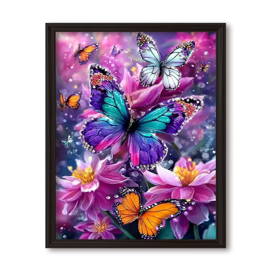 GATYZTORY Painting By Numbers Kits Draw With Frame Animal Butterfly Wall Decoration For Home Watercolors For Handiwork Crafts