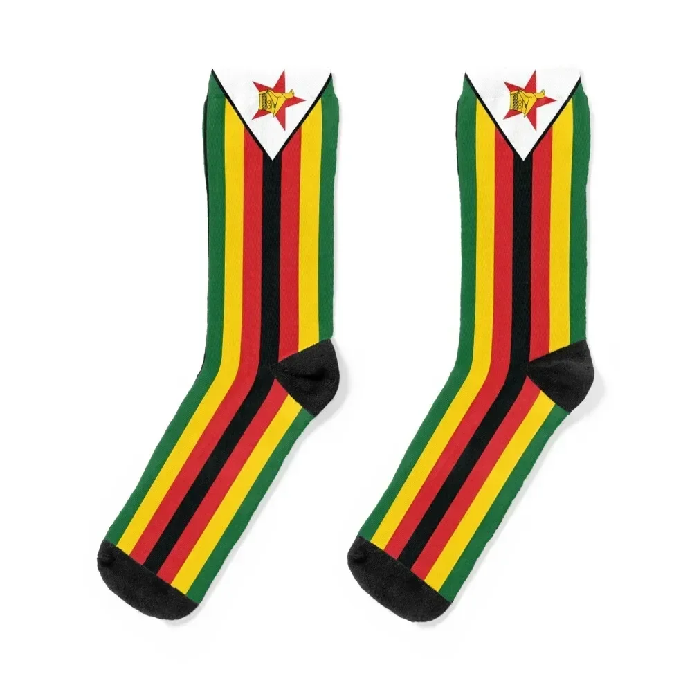 Zimbabwe Vlag Sokken cartoon MODE Thermische man winter Dames Sokken Heren