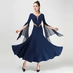 New Ballroom Dance Dress For Women National Standard Waltz Dancing Clothes Big Swing  Floating Sleeve Modern Performance Costume