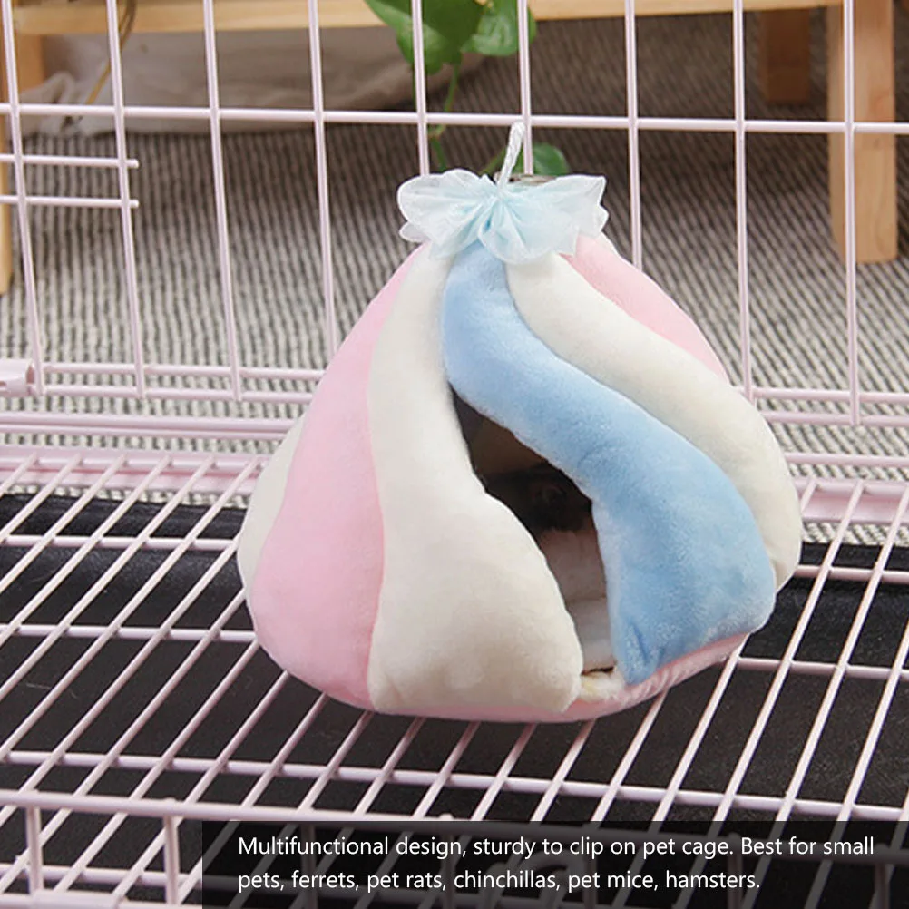 

1pc Cotton Candy Shape Cage Hammock For Small Pets Multifunctional Hanging -Saving Soft Bed Mabogany Hammock For