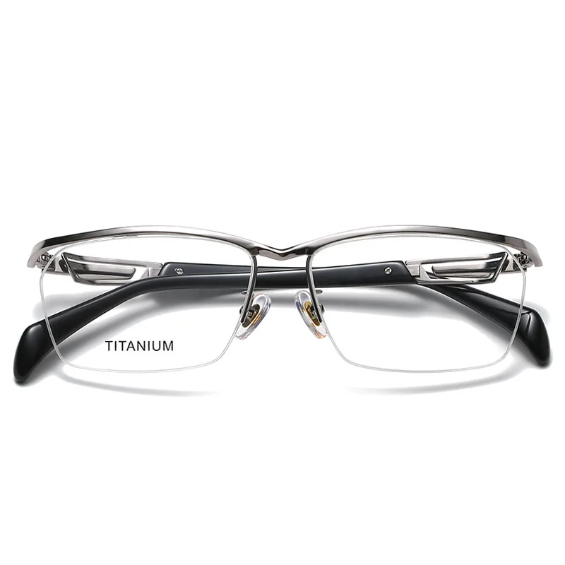 New Fashion Semi-Rimless Frame Glasses Frame Simple Myopia Glasses Rim