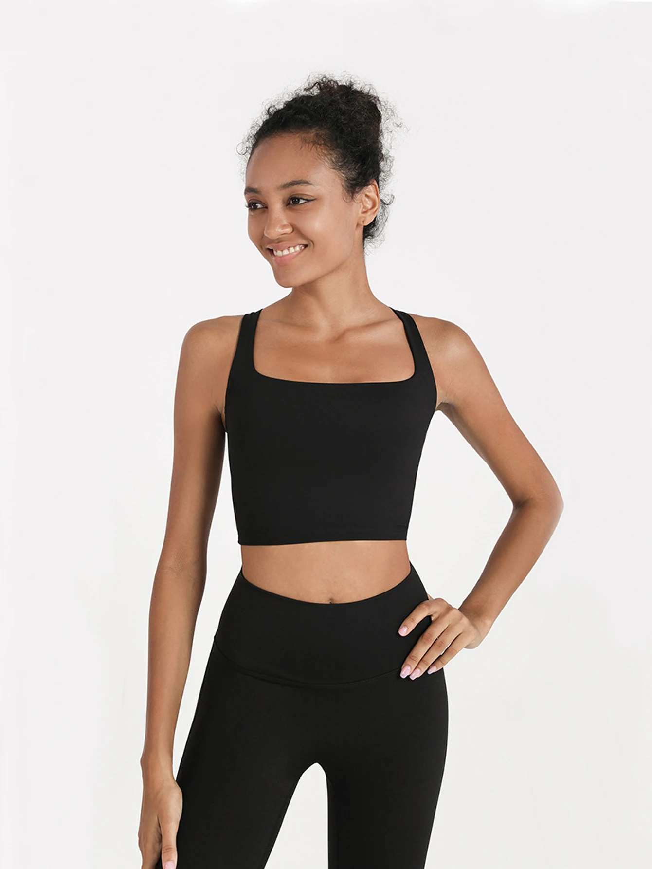 Cross-Back Sports Bra for Women, High-Intensity Shockproof, Side Breast Support, Fitness Tank Top, Suitable for Running and Yoga