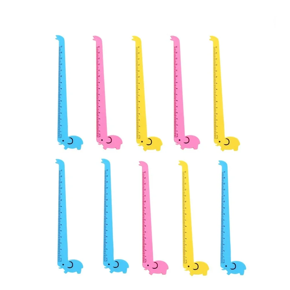 

10pcs Giraffe Ruler Cute Child Stationery Small Student Cartoon Rulers Plastic School Office Gift Kids Children Drawing
